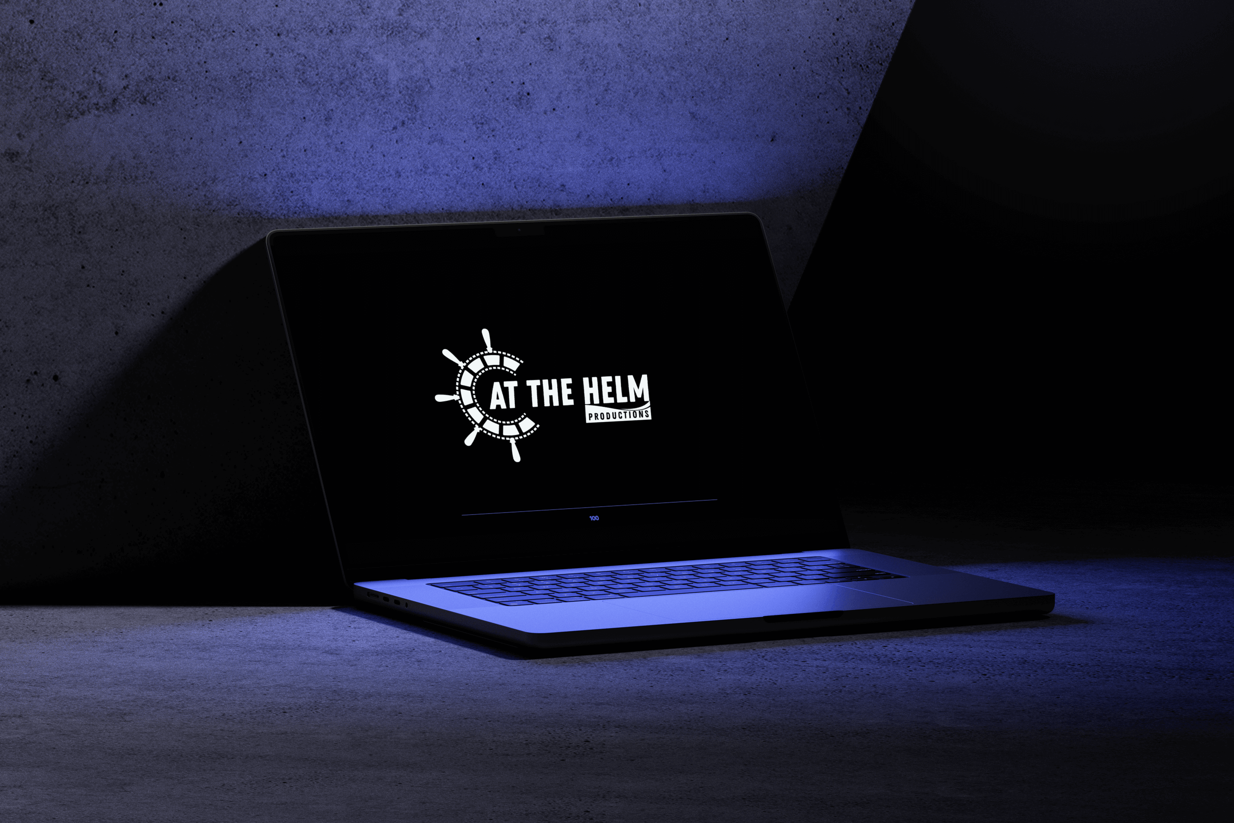 The hero shot of the At The Helm Productions website